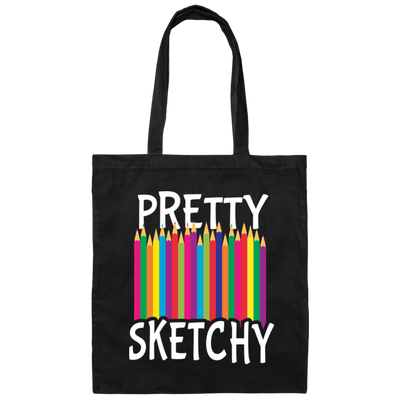 Pretty Sketchy, Color Pencils, Colorful, Sketching Canvas Tote Bag