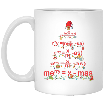 Merry Xmas, Merry Christ-math, Christmas Tree White Mug
