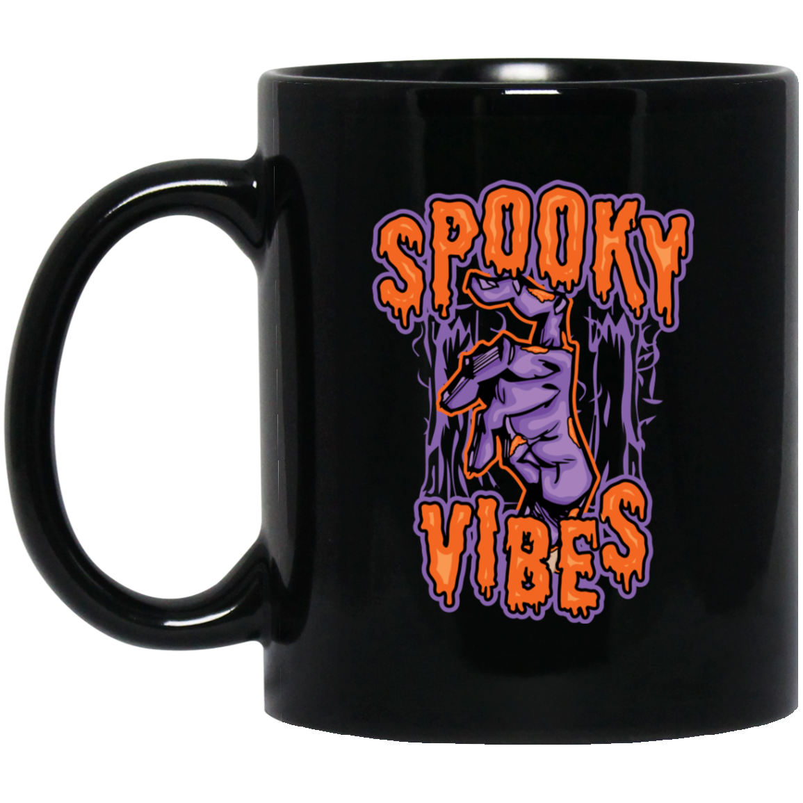 Spooky Vibes, Halloween Party, Halloween Holiday Black Mug