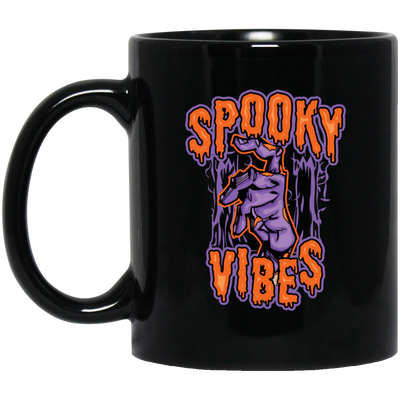 Spooky Vibes, Halloween Party, Halloween Holiday Black Mug