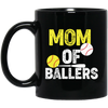 Mom Of Ballers, Baseball Sport, Retro Baseball Player Black Mug