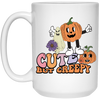 Cute But Creepy, Pumpkin And Ghost, Creepy Pumpkin White Mug