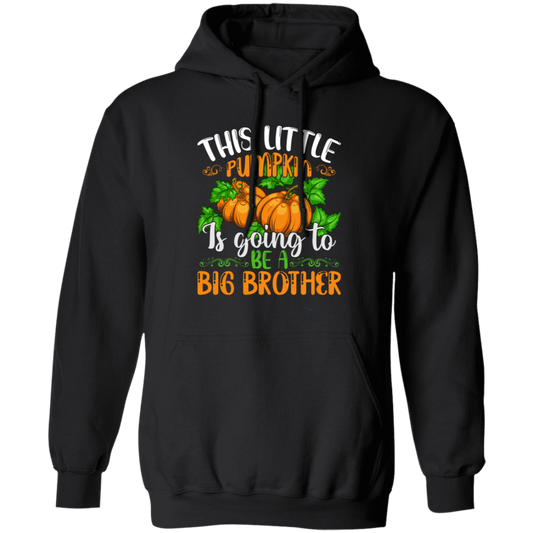 This Little Pumpkin Is Going To Be A Big Brother, Halloween Pumpkin Pullover Hoodie