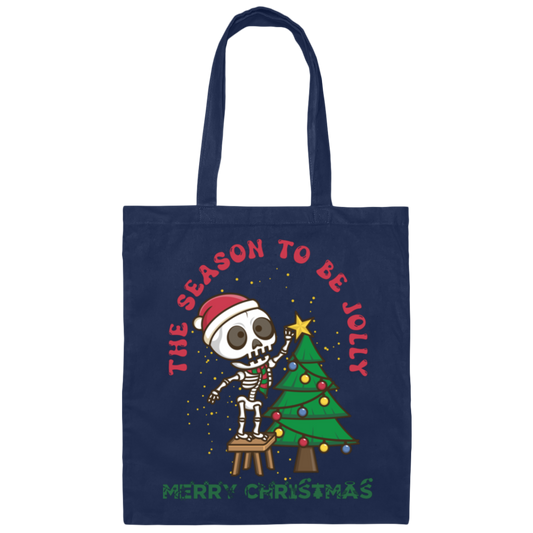 This The Season To Be Jolly, Horror Christmas, Merry Christmas, Trendy Christmas Canvas Tote Bag