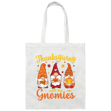 Thanksgiving With My Gnomies, Thanksgiving's Day Canvas Tote Bag