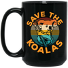 Vintage Wilderness Animal Gift, Save The Koalas, Vintage Cute Koalas Black Mug