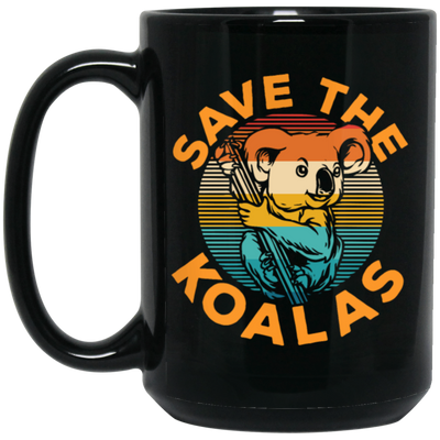 Vintage Wilderness Animal Gift, Save The Koalas, Vintage Cute Koalas Black Mug