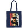 Retro Vinyl Record Player Analog Player Turntable Canvas Tote Bag