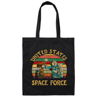 United States Space Force, Retro Space Canvas Tote Bag