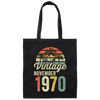 Vintage Since November 1970, 50th Anniversary, Retro 50th Birthday Gift Canvas Tote Bag