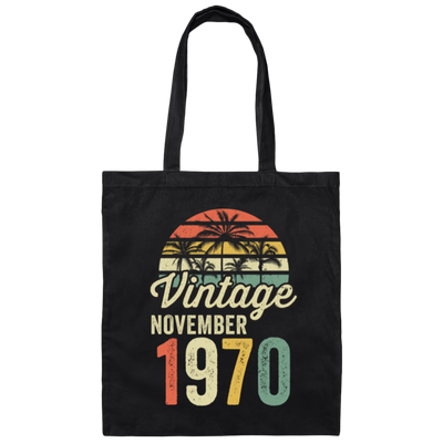 Vintage Since November 1970, 50th Anniversary, Retro 50th Birthday Gift Canvas Tote Bag
