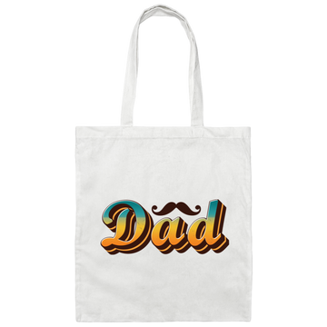 Retro Gift For Dad, With Black Beard, Father's Day Gift Canvas Tote Bag