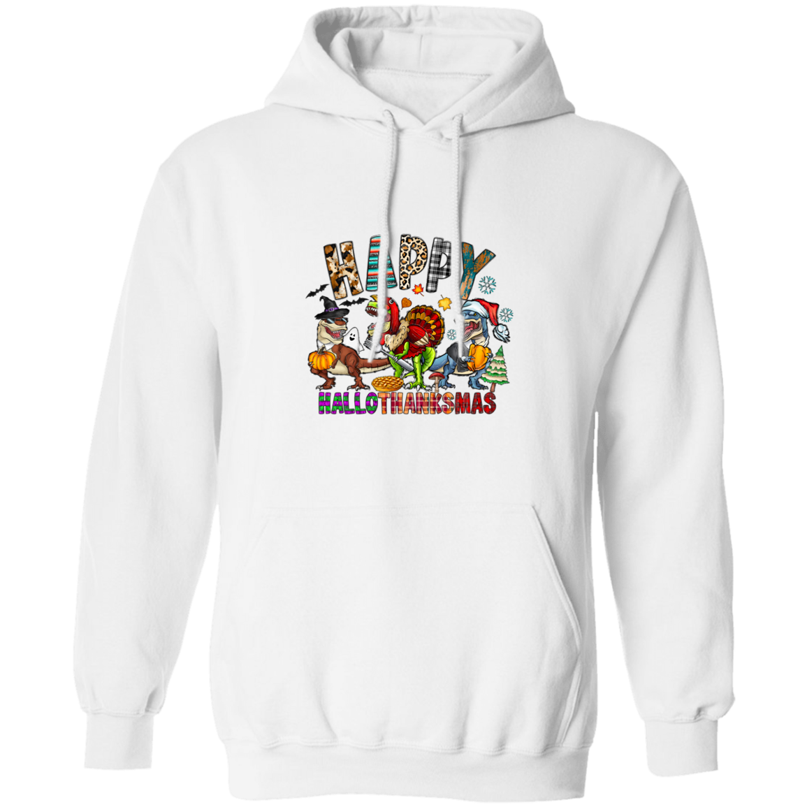 Happy Hallo-Thanks-Mas, Halloween Thanks Giving Christmas, Big Party Pullover Hoodie