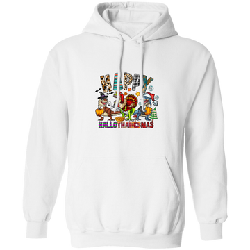 Happy Hallo-Thanks-Mas, Halloween Thanks Giving Christmas, Big Party Pullover Hoodie