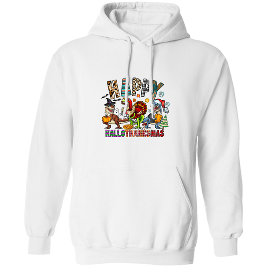 Happy Hallo-Thanks-Mas, Halloween Thanks Giving Christmas, Big Party Pullover Hoodie