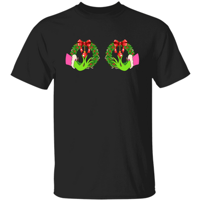 Funny Christmas, Grinch's Hands On The Boobs, Merry Titsmas, Merry Christmas, Trendy Chrismas Unisex T-Shirt