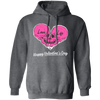 Love Life, Happy Valentine's Day, Skull In Heart Shape, Trendy Valentine Pullover Hoodie