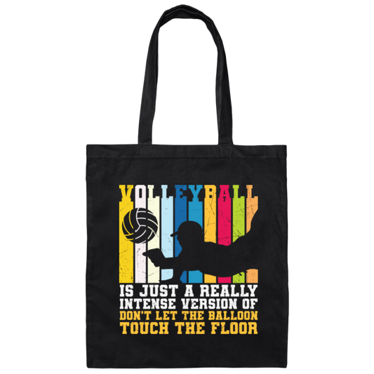 Retro Volleyball, Really Intense Version, Dont Let The Balloon Touch The Floor Canvas Tote Bag