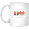 Gingerbread Walking, Love Christmas, Road Crossing White Mug