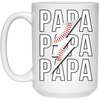 Papa Gift, Baseball Lover Gift, Love Baseball Gift, Papa Baseball Gift White Mug