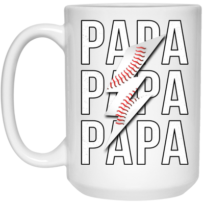 Papa Gift, Baseball Lover Gift, Love Baseball Gift, Papa Baseball Gift White Mug