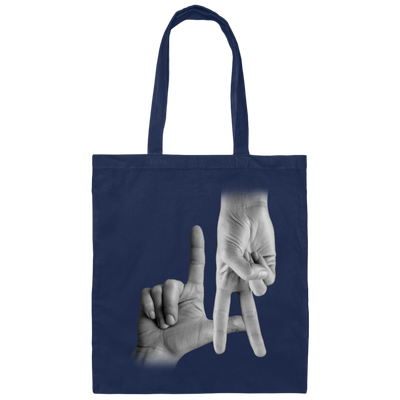 LA Sign, Hand Sign, Los Angeles Hand Sign, Love American, Black And White Canvas Tote Bag