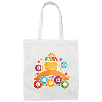 Get The Trophy, Win The Game, Bingo, Bingo Trophy Canvas Tote Bag
