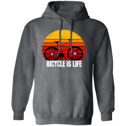 Bicycle Is Life, Ride A Bike, Retro Tone, Classic Style, Love Bike Pullover Hoodie