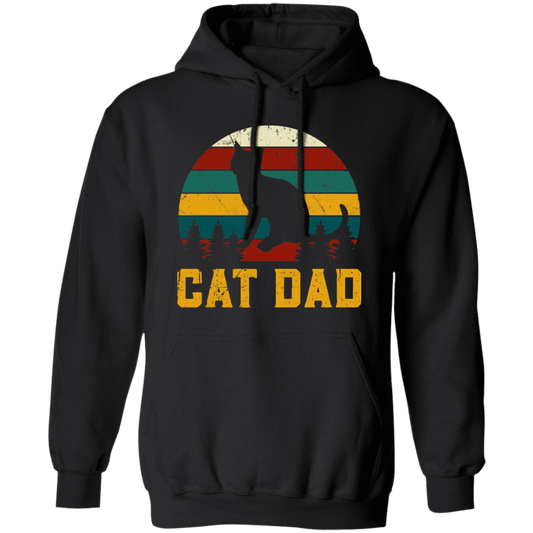 Cat Lover, Retro Cat Dad, Kitten Love Gift, Vintage Cat, Best Of Meow Pullover Hoodie