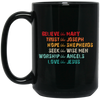 Believe Like Mary, Trust Like Joseph, Hope Like Shepherds Black Mug