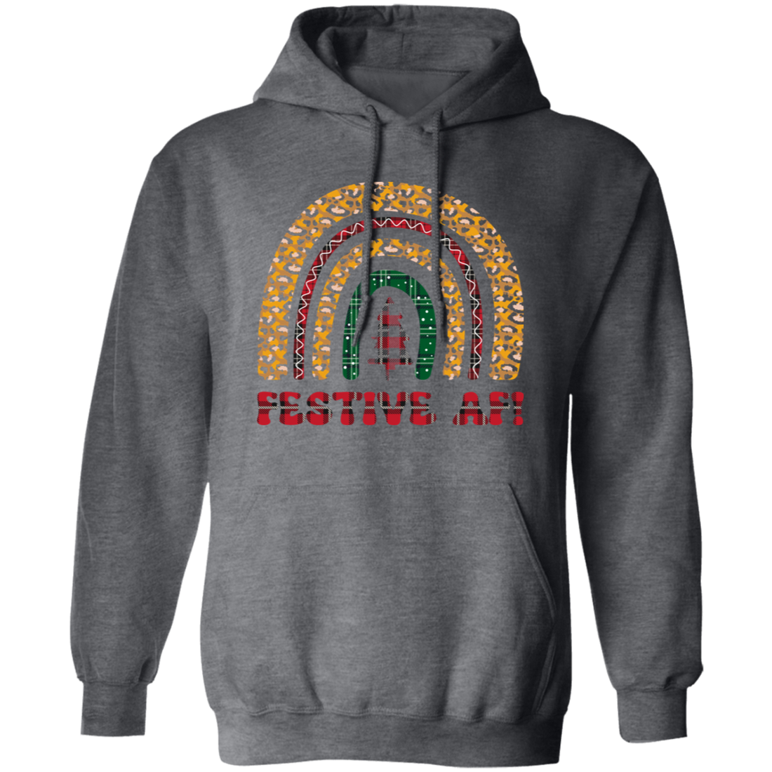 Merry Christmas, Retro Christmas, Leopard Christmas Pullover Hoodie