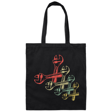 Retro Mechanic Wrench, Vintage Screwdriver Tools Canvas Tote Bag