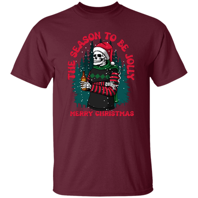 The Season To Be Jolly, Merry Christmas, Trendy Christmas, Skeleton Santa Unisex T-Shirt