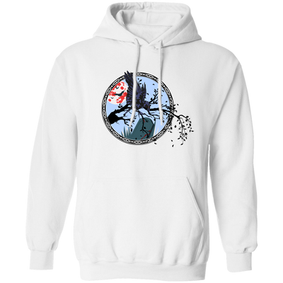 Horror Eagle, Bat Halloween, Eagle On Circle Window Pullover Hoodie