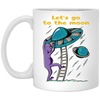 Let's Go To The Moon, Cute Alien, Come In Ufo White Mug