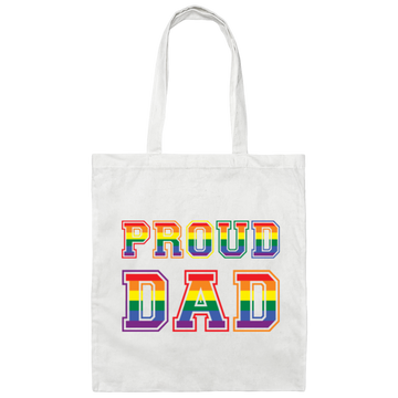 Proud Dad, Lgbt Dad, Proud Lgbt, Lgbt Pride, Gay Dad Canvas Tote Bag