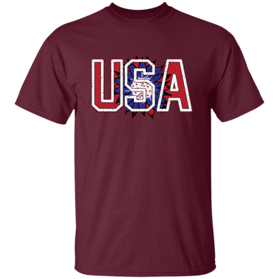 USA Flag, American Sunflower, Retro American Flower Unisex T-Shirt