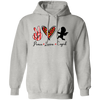 Peace Love Cupid, Leopard Heart, Cupid Lover, Valentine's Day, Trendy Valentine Pullover Hoodie