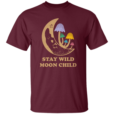 Stay Wild Moon Child, Mushroom Bushes, Groovy Moon Unisex T-Shirt