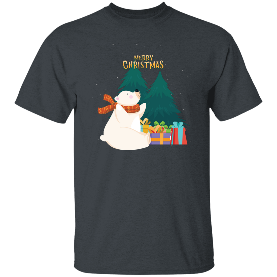 Cute Bear In Christmas, White Bear, Snow Bear, Merry Christmas, Trendy Christmas Unisex T-Shirt