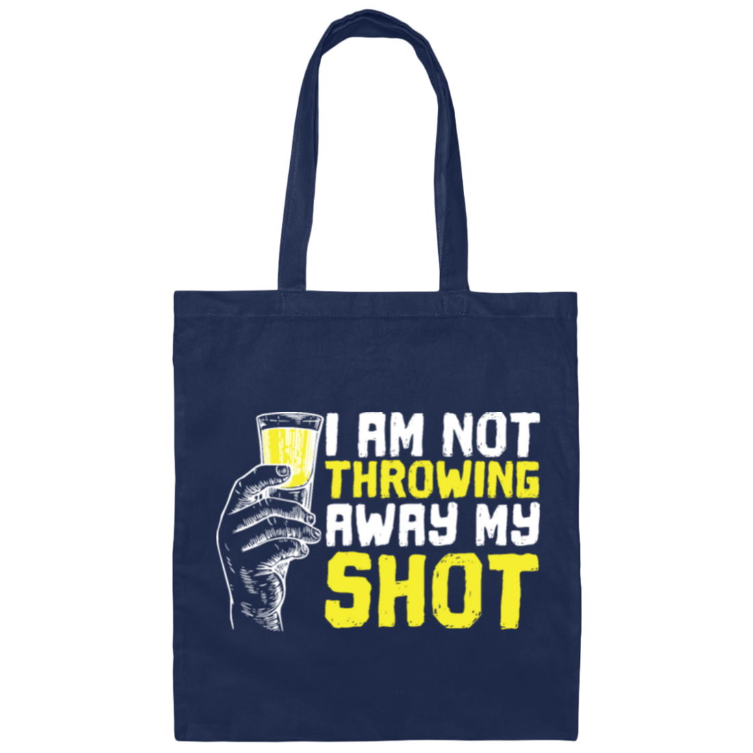 Vintage I'm Not Throwing My Shot Uplifting Retro Canvas Tote Bag