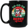 Ho Ho Ho Merry Xmas, Retro Christmas, Funny Santa, Merry Christmas, Trendy Christmas Black Mug