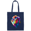 Cute Geometric Lion, Colorful Lion, Fashion Pop Art Style Gift Canvas Tote Bag