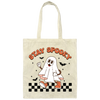 Stay Spooky, Happy Halloween, Cute Boo, Groovy Boo, Trendy Halloween Canvas Tote Bag