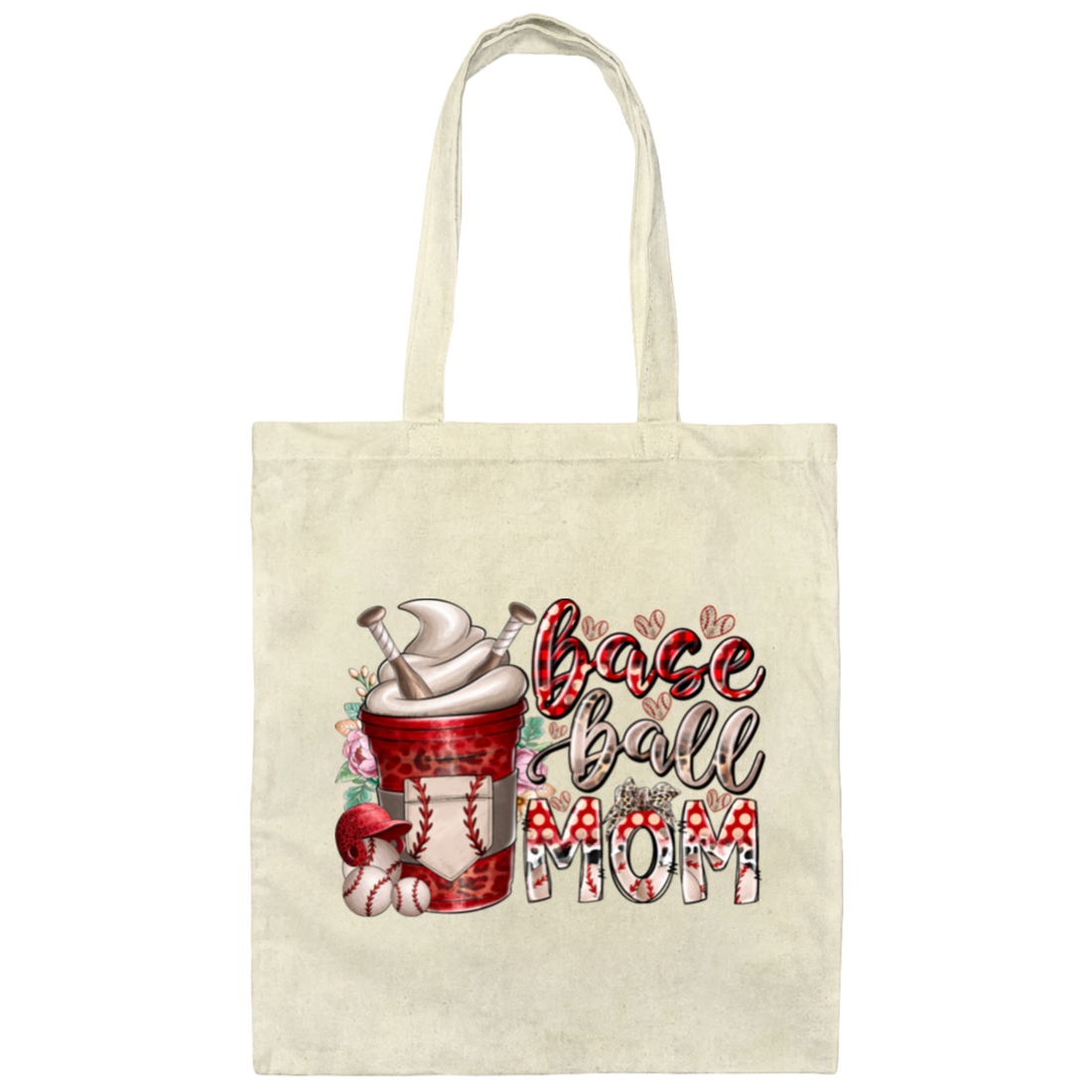 Gift For Mom, Mother's Day Gift, Best Mom Gift, Coffee Lover Gift, Best Baseball Lover Canvas Tote Bag