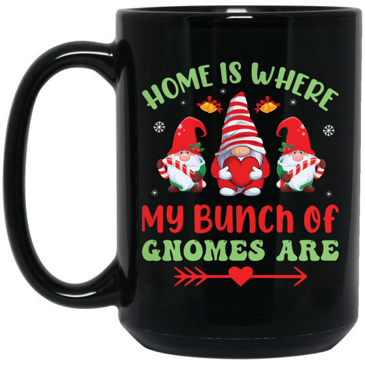 Home Is Where My Bunch Of Gnome Are, Merry Christmas Black Mug