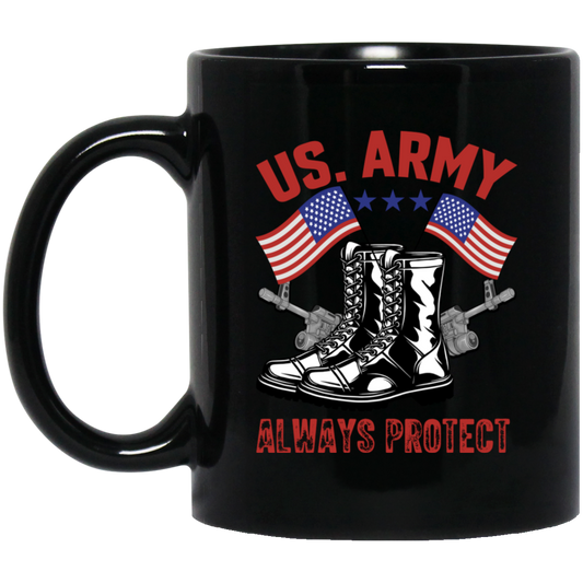 American Army Always Protect, American Cowboy Black Mug