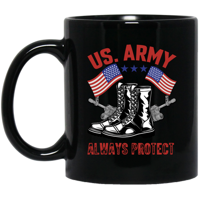 American Army Always Protect, American Cowboy Black Mug