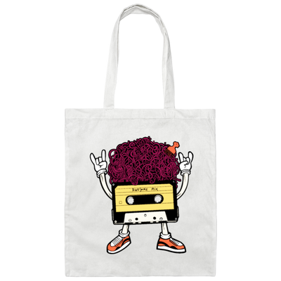 Funny Music, Cassette With Cool Hair And Comb, Lovely Cassette, Best Gift Canvas Tote Bag