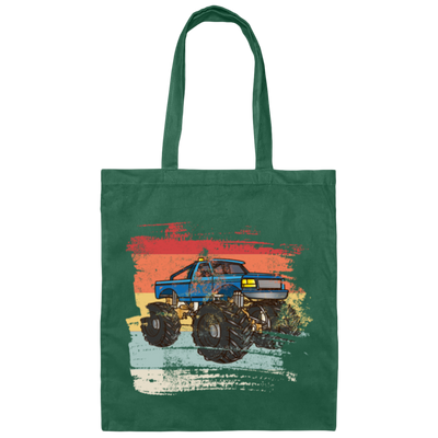 Retro Monster Truck TShirt, Gift For Monster Truck Driver Canvas Tote Bag